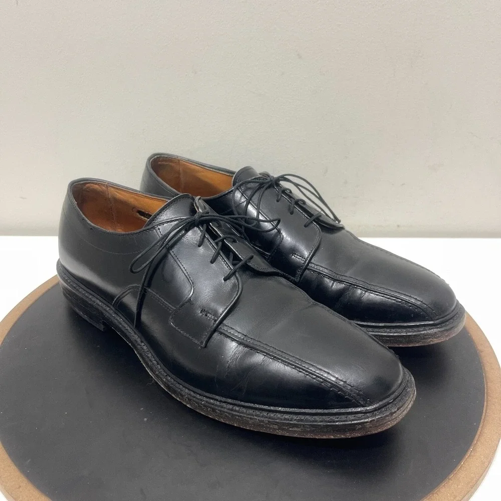 Allen Edmonds Hillcrest Men 11 D Bicycle Toe Derby Black Classic Quiet Luxury